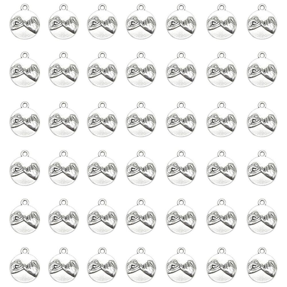 8667 100 Pcs Pinky Promise Charms, Alloy Pinky Swear Pendants, Hand in Hand